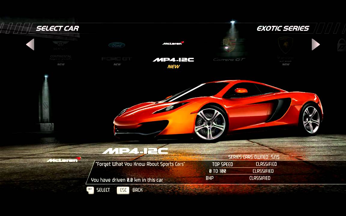 Need for speed hot pursuit 2 car list
